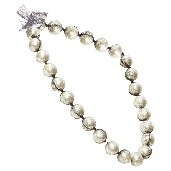 Lanvin Alber Elbaz pearl mesh ribbon wrap princess necklace